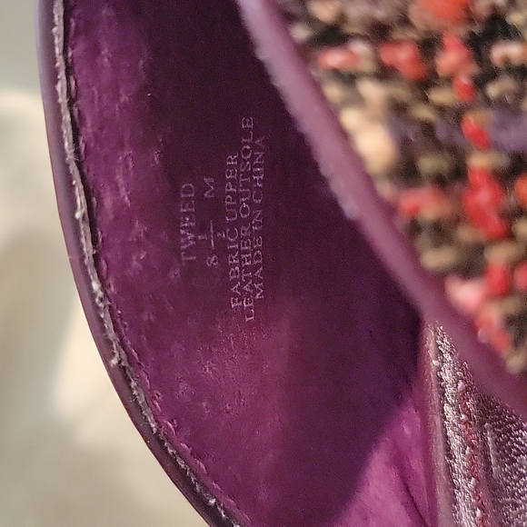 Steve Madden Y2K Tweed Heels Purple Multi Rhinestone Flower Vintage *sz 8.5* - Picture 7 of 8